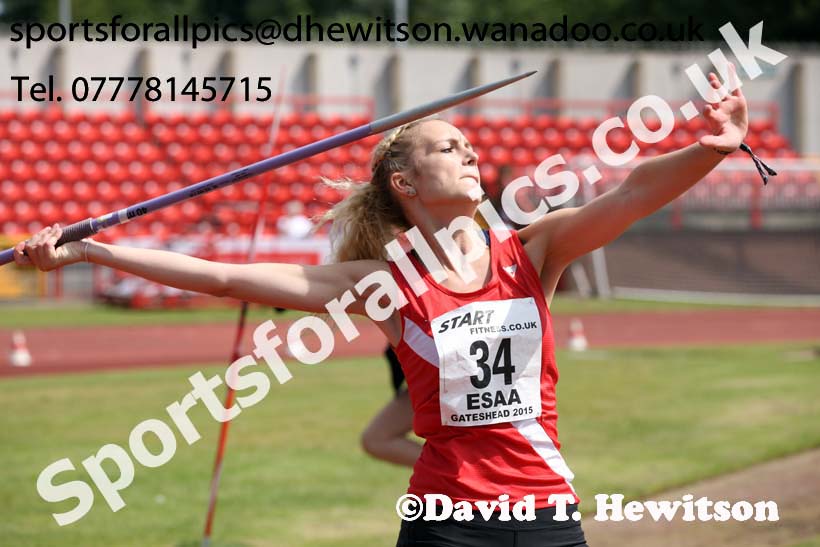 Senior girls javelin, 2015 English Schools, Gateshead. Photo: David T. Hewitson/Sports for All Pics